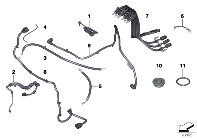 2010 BMW X6 Cable Set, Gearbox Diagram for 12437589855