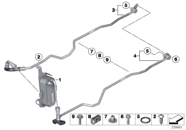 2011 BMW X3 Transmission Oil Cooler Diagram for 17217593856