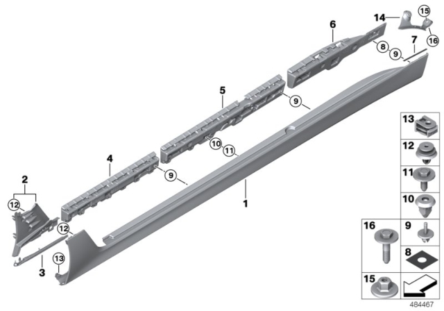 2019 BMW 640i xDrive Gran Turismo Sill Trim, Primed, Right Diagram for 51777480314