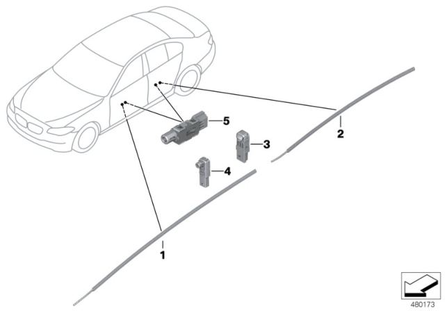 2014 BMW 535d Optical Conductor, Door, Front Top Right Diagram for 63319186636