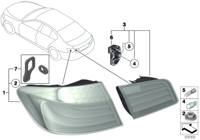 2010 BMW 528i Rear Light In The Side Panel, Right Diagram for 63217203232