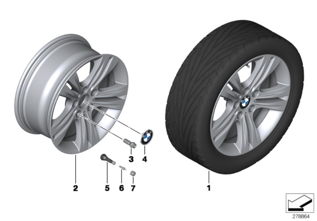 2015 BMW 428i xDrive BMW LA Wheel, Double Spoke Diagram 3