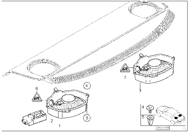 2005 BMW 330xi Subwoofer HIFI System Diagram