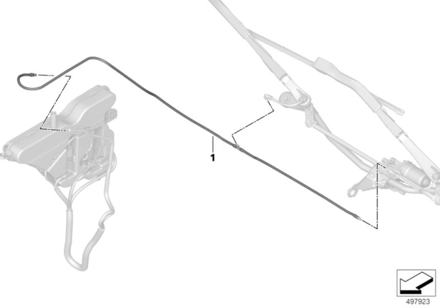 2019 BMW 330i xDrive HOSE, WINDSHIELD WASHER Diagram for 61667427887