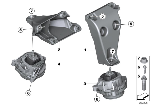 2014 BMW 320i Engine Mount Left Diagram for 22116867441