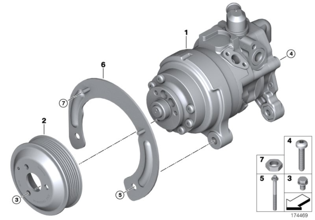 2014 BMW X6 Tandem Pump Diagram for 32416787348