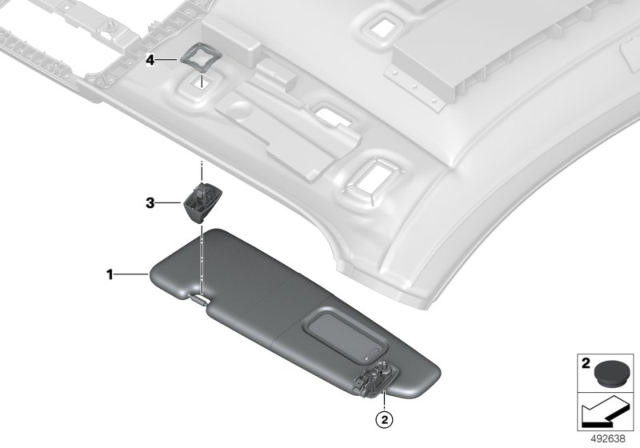 2019 BMW M850i xDrive Sun Visors Diagram