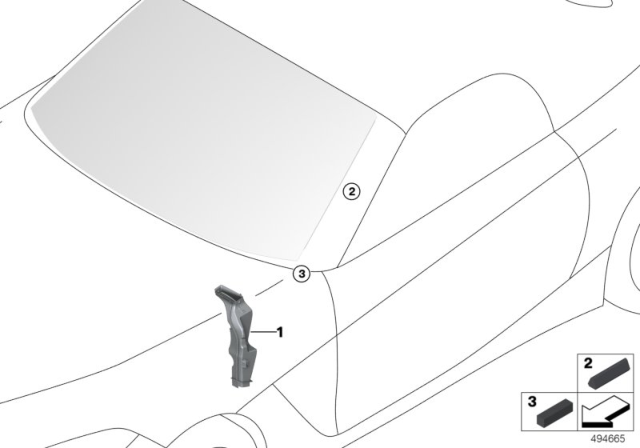 2019 BMW Z4 Glazing, Mounting Parts Diagram