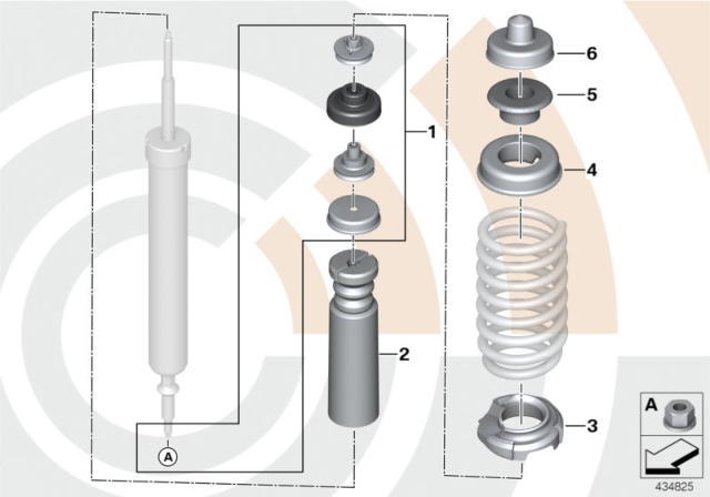 2008 BMW 328i Repair Kits, Shock Absorbers, Rear Diagram