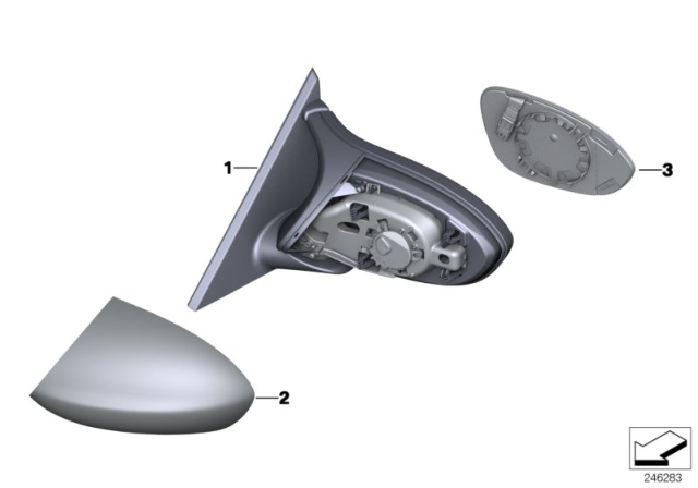 2008 BMW 128i Retrofit, M Outside Mirror Diagram