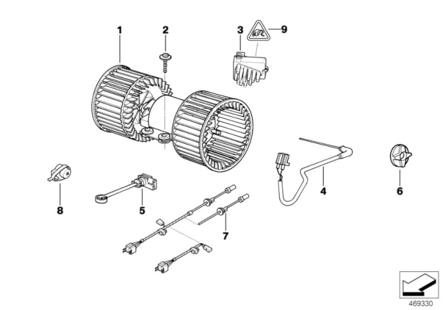 2001 BMW 540i Electric Parts For Ac Unit Diagram