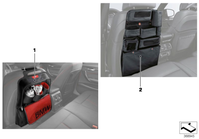 2019 BMW X3 Backrest Pouch Diagram 1