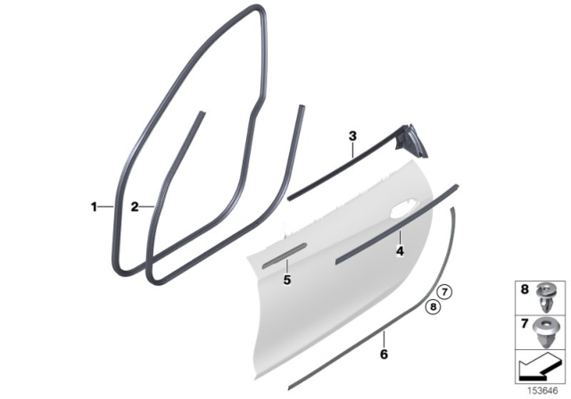 2009 BMW M3 Door Weatherstrip Diagram