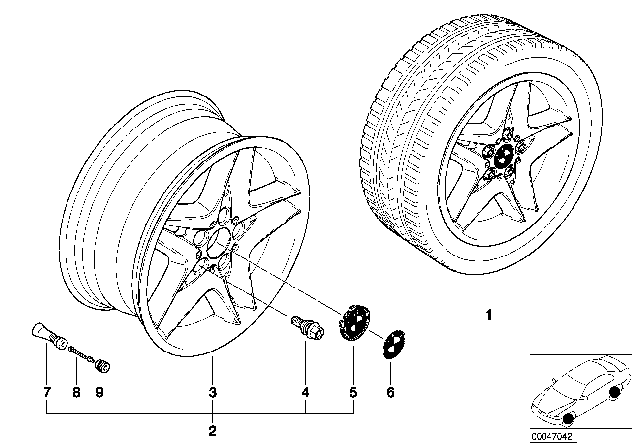 2005 BMW X5 BMW LA Wheel, Star Spoke Diagram 3