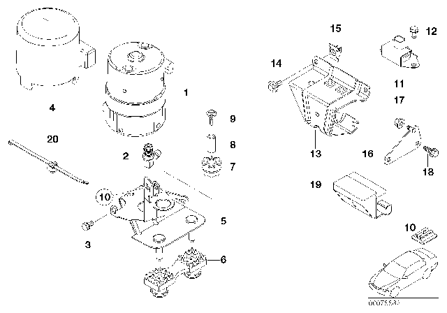 2004 BMW M3 Rubber Mounting Diagram for 34511164650