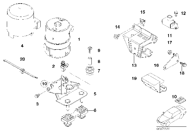 2004 BMW M3 Bracket For Compressor Diagram for 34512229201