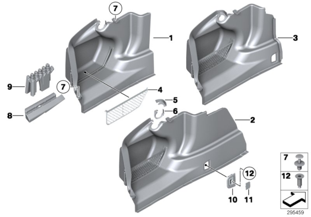 2015 BMW 740Li Trunk Trim Panel Diagram 2