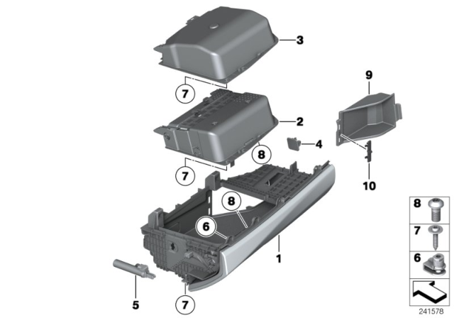 2011 BMW 550i Glove Box Diagram for 51169205979