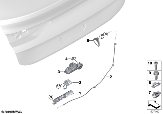 2020 BMW 228i xDrive Gran Coupe BOWDEN CABLE, EMERGENCY UNLO Diagram for 51247487041