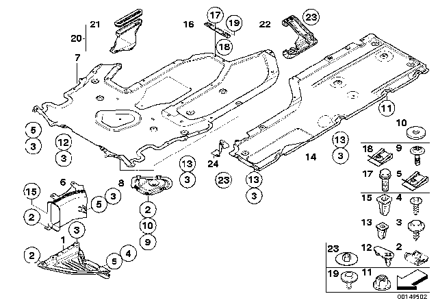 2009 BMW M6 Shield, Engine Compartment / Underfloor Paneling Diagram