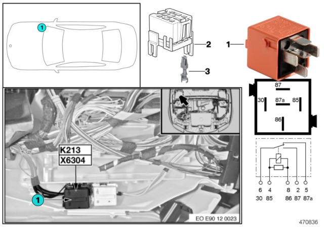 2009 BMW 135i Relay, Electrical Vacuum Pump Diagram