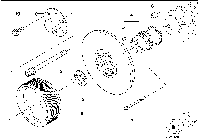 2002 BMW Z8 Belt Drive-Vibration Damper Diagram