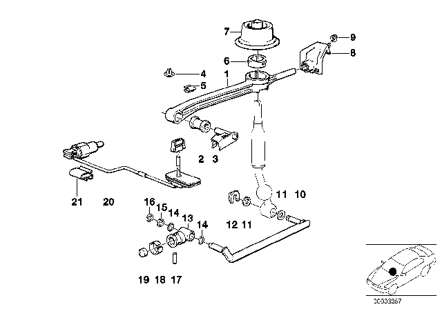1989 BMW 325i Gearshift, Mechanical Transmission Diagram 2