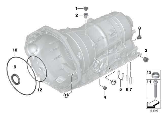 2009 BMW 335i Housing With Mounting Parts (GA6HP19Z) Diagram