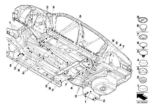 2005 BMW 530i Sealing Cap/Plug Diagram 2