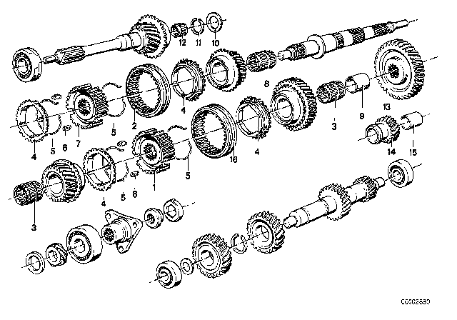 1977 BMW 320i Gear Wheel Set, Single Parts (Getrag 242) Diagram 2