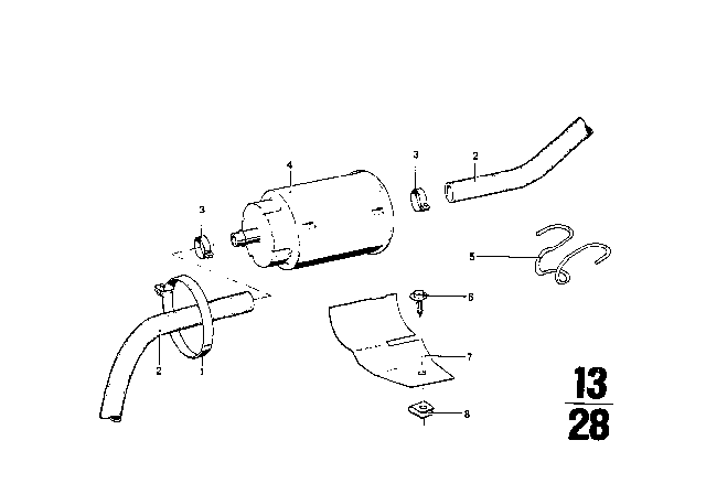 1972 BMW 2002tii Fuel Supply / Pump / Filter Diagram 3