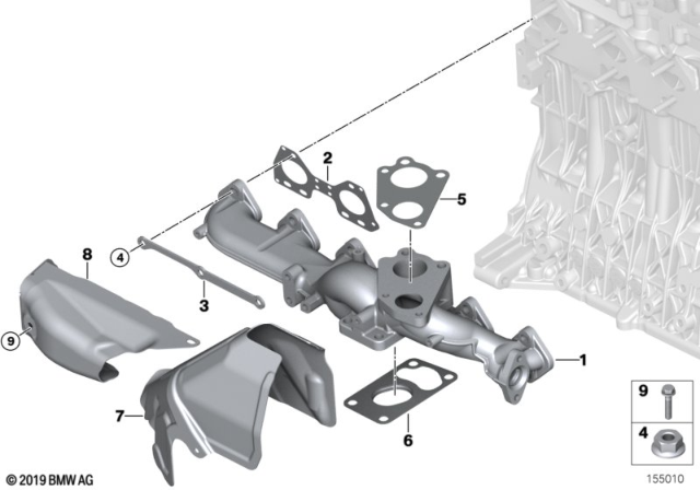 2010 BMW X5 Flange Nut Diagram for 11627789015