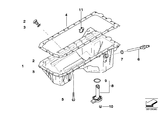 2007 BMW Z4 Oil Pan Sedan Diagram for 11137539412