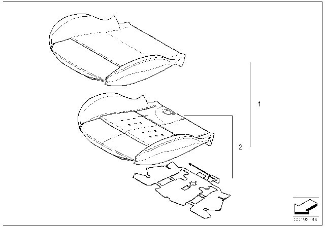 2005 BMW X3 Seat Upholstery, Right Diagram for 52103414868