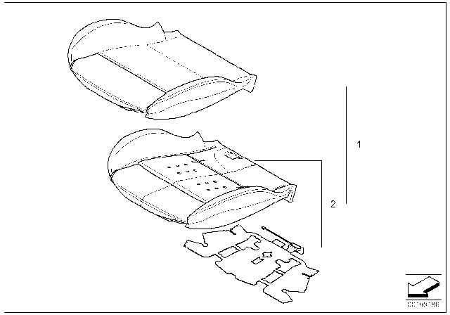 2004 BMW X3 Seat, Front, Cushion & Cover Diagram 2