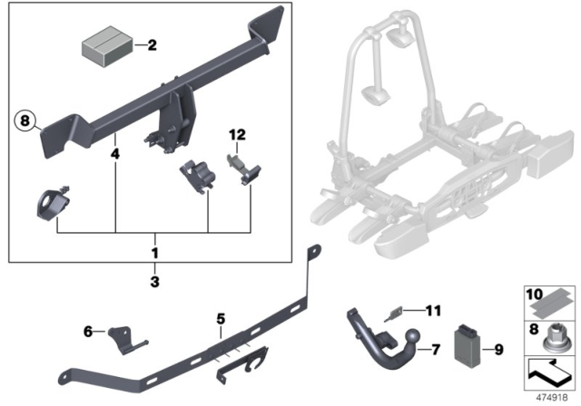 2015 BMW 328i xDrive Click-On / Tow bar ECE Diagram