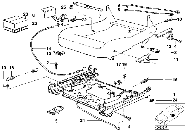 1989 BMW 525i Front Seat Rail Diagram 2