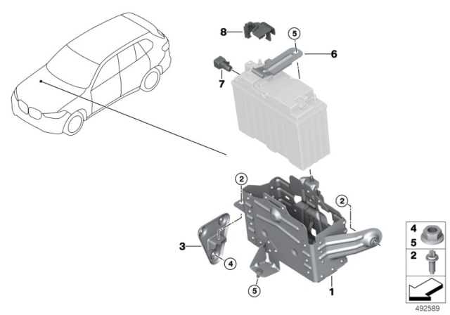 2020 BMW X6 Dual Storage Mounted Parts Diagram