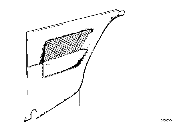 1990 BMW 325ix Trim Panel Vinyl Rear Left Diagram for 51431961289