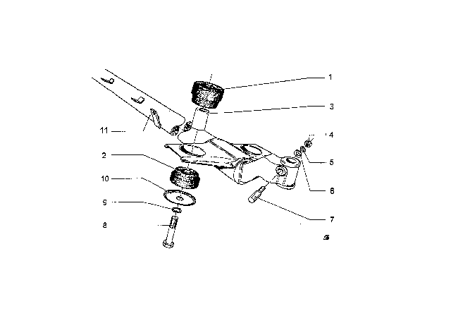 1961 BMW 700 Rubber Mounting Diagram for 31212007752