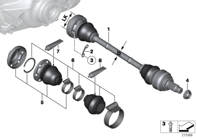 2010 BMW X6 Output Shaft Diagram