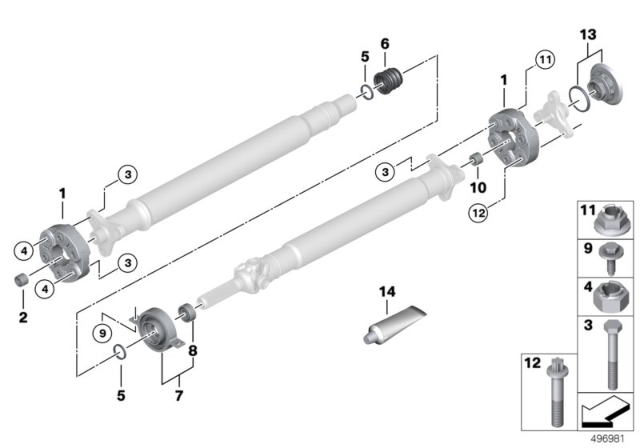 2020 BMW Z4 Flexible Discs / Centre Mount / Insert Nut Diagram