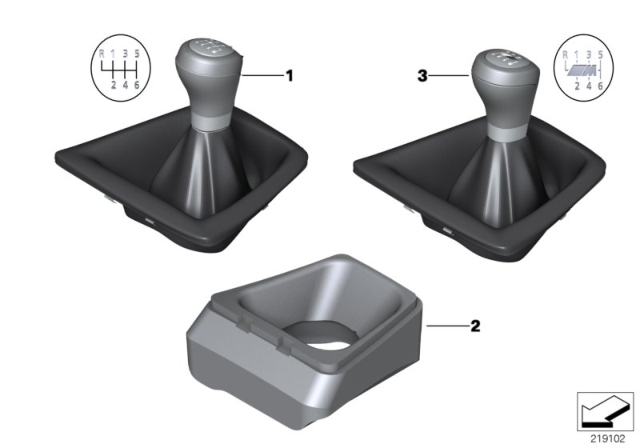 2013 BMW Z4 Gear Shift Knobs / Shift Lever Coverings Diagram