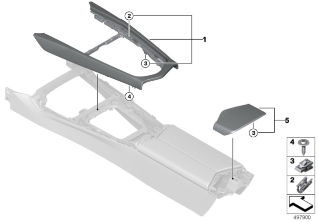 2020 BMW Z4 Mounted Parts For Centre Console Diagram