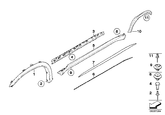 2012 BMW X5 M M Trim, Sill / Wheel Arch Diagram 2