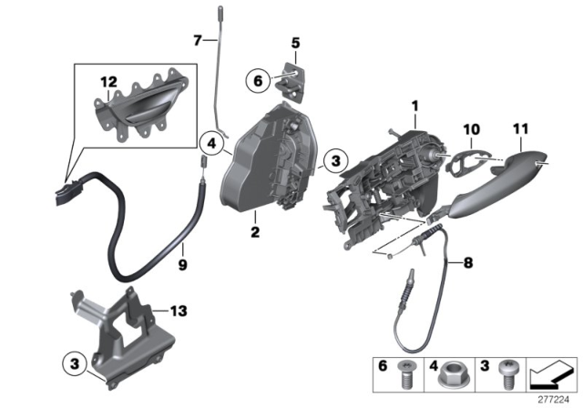 2012 BMW 550i GT xDrive Front Right Complete Lock Diagram for 51217149436