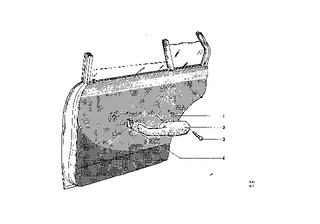 1969 BMW 2000 Door Trim, Rear Diagram 2