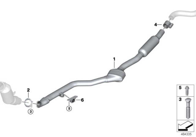 2013 BMW 320i Catalytic Converter / Centre Muffler Diagram