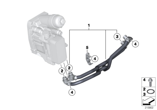 2017 BMW 328d xDrive Transmission Oil Cooler Line Diagram