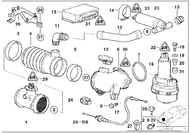 1995 BMW 840Ci Throttle Valve Switch Diagram for 13631726591